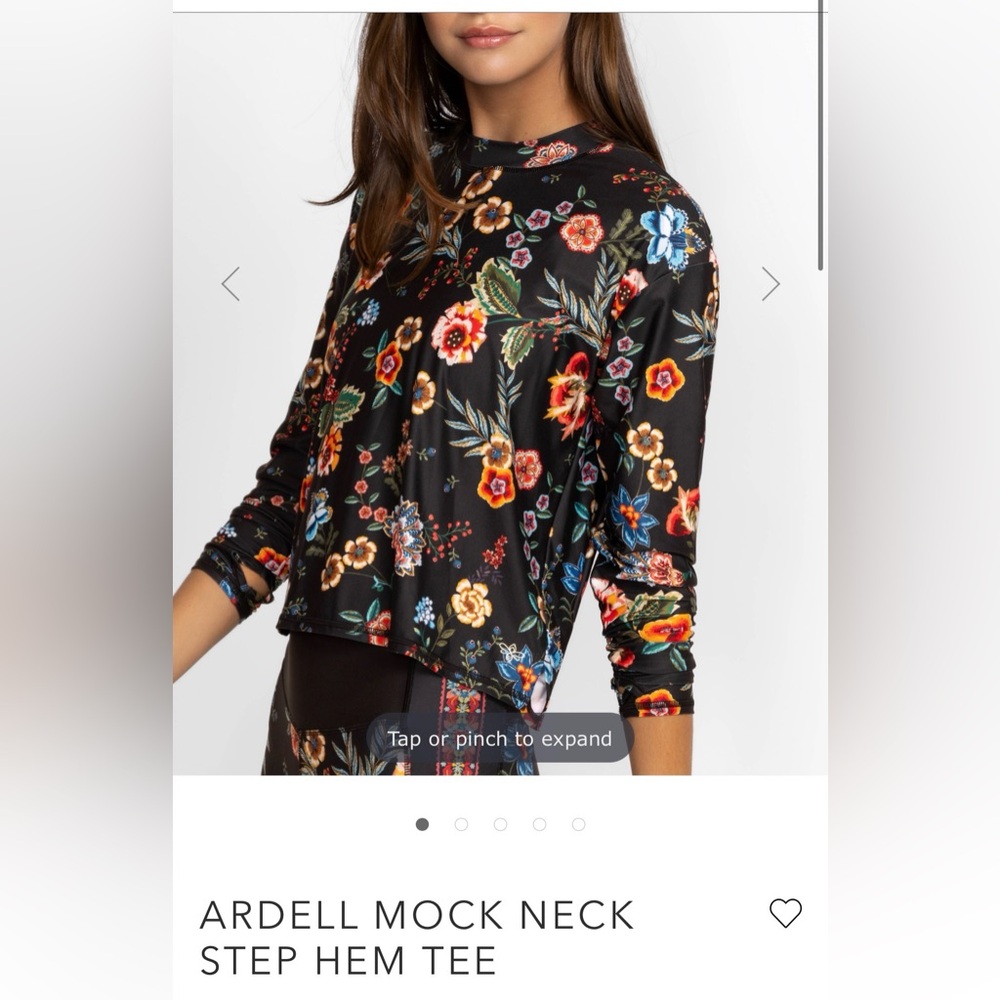 Johnny Was Ardell Mock Neck Step Hem Tee - Picture 6 of 6